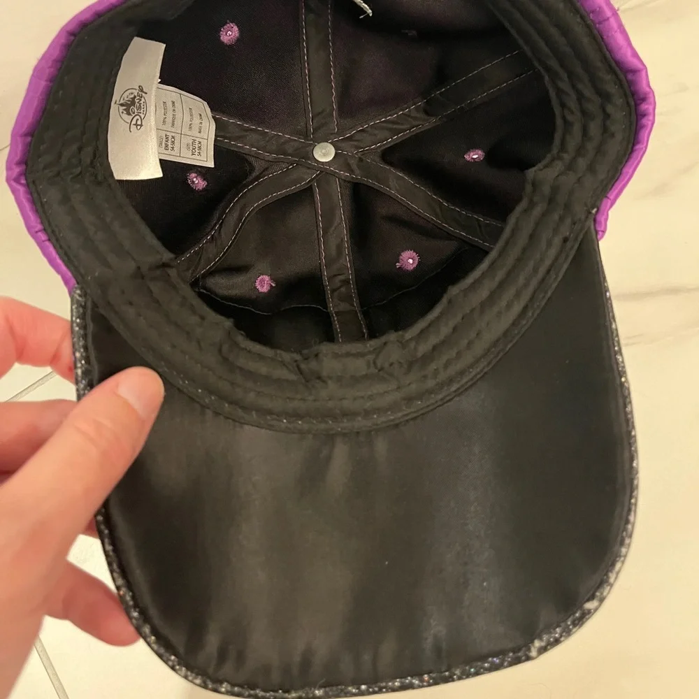 Youth Disney purple black glittery love Mickey Mouse Hat adjustable